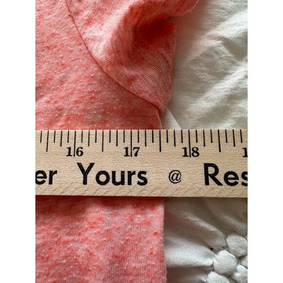 Victoria's Secret Coral V-Neck T-Shirt M Polyester/Linen Blend Beachy Vacation - Picture 8 of 10